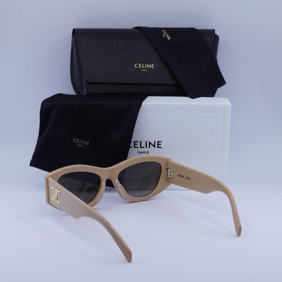 Celine CL40308U 57B TRIOMPHE Cat Eye Sunglasses - Beige/Grey Gradient - Picture 8 of 13